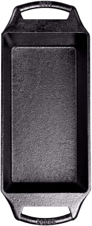 Lodge Seasoned Cast Iron Loaf Pan 8.5 Inches - Pre-Seasoned Rectangular Cast Iron Bakeware- Even Browning Bread Pan with Easy-Release Finish - PFAS-Free Non-Toxic Cookware (Pack of 3)