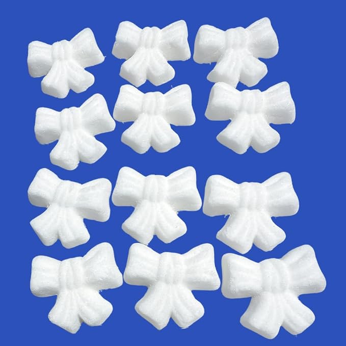 Ready to Use Sugar Decoration Toppers For Cake Cupcakes Cookies and More (White Bow)