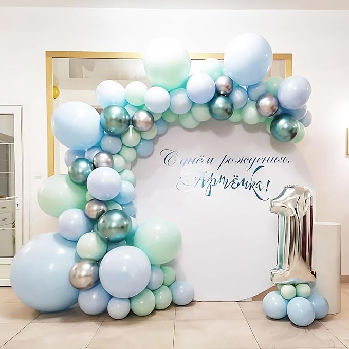 Voircoloria 90pack Mint Green Balloons Different Size 18/12/10/5 Inch Pastel Green Balloon Garland Arch Kit for Baby Shower,Graduation, Wedding, Birthday, Gender Reveal, New Year Decorations