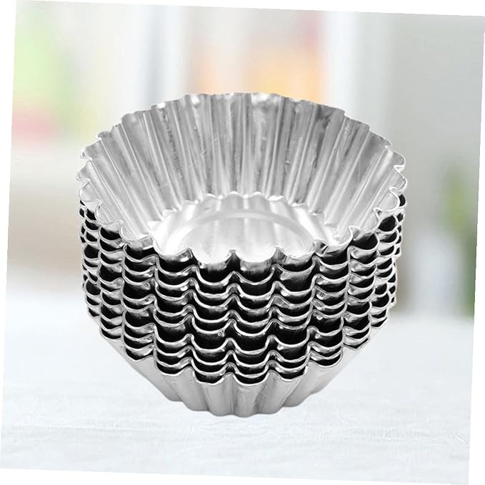 40pcs Nonstick Tinplate Egg Tart Molds for Baking Cupcakes Pies Custards Muffins and Cookies Metal Fluted Baking Cups for Even Heat Conductivity and Easy Release