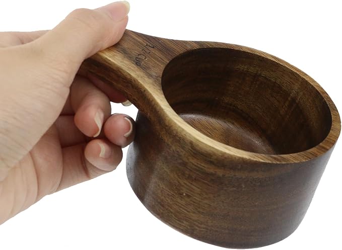 1PCS 1/2 Wooden Measuring Cup and Measuring Spoon Kit for Baking Cooking Spice Coffee Tea Milk Powder