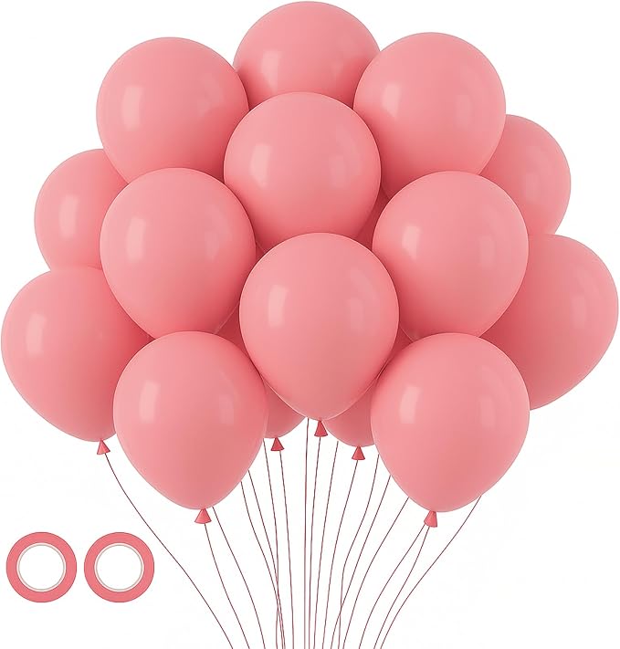 Voircoloria 105pcs Retro Pink Balloons 12inch Party Latex Balloons for Boys Girls Birthday Baby Shower Gender Reveal Wedding Sunflower Party Decorations