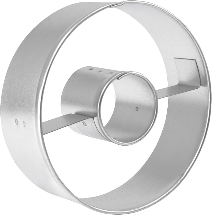 R&M Donut Cookie Cutter, Round with Hole Cut Out. Stainless Steel, 3 Inches