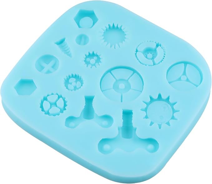 Steampunk Gear Fondant Molds Cogs Silicone Molds for Cake Decorating Cupcake Topper Chocolate Candy Gum Paste Polymer Clay