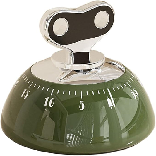 Visual Kitchen Timer for Cooking,Chef Cooking Timers Clock with Loud Alarm,Timers for Classroom, Home and Study,Mechanical Desk Timer,No Batteries Required，Magnetic Back (Green)