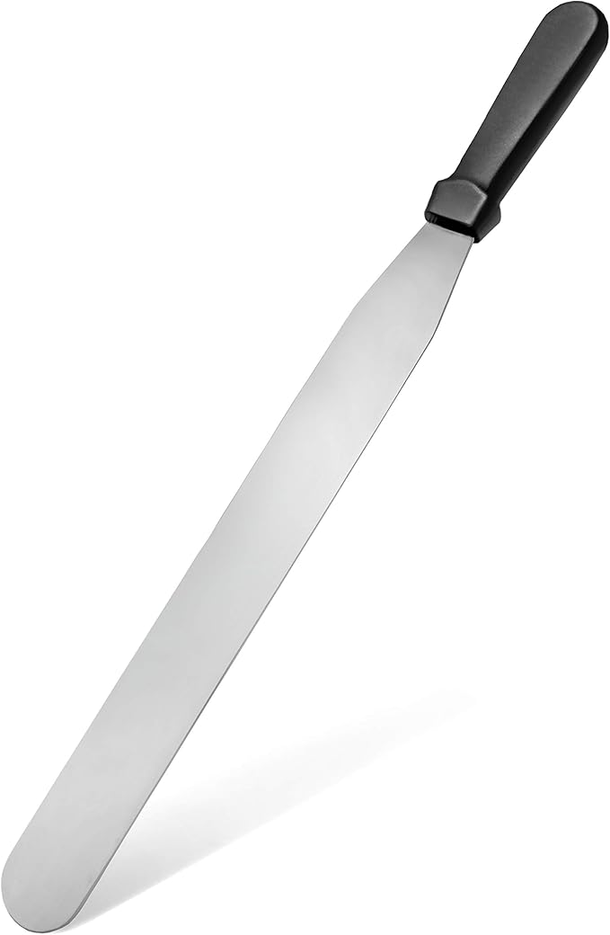 New Star Foodservice Straight Icing Spatula, 14 Inch Blade, 19 Inch Overall, Bakery-Grade Stainless Steel Spatula for Large Cakes