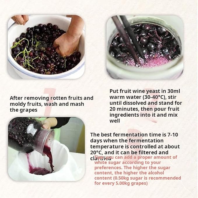 Angel fruit wine specific yeast, home brewed watermelon wine yeast powder, fruit wine specific yeast, (3g/bag* 10 bags) 1.05oz果酒专用酵母(3g/袋，10 袋装) 1.05oz