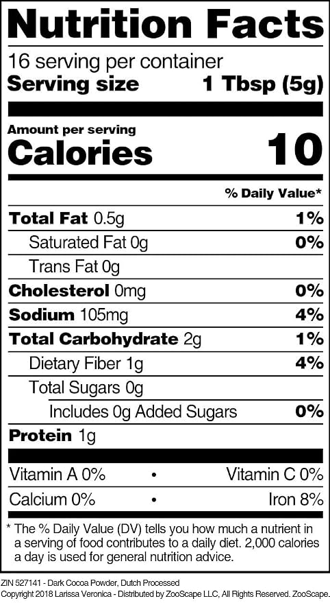 Dark Cocoa Powder, Dutch Processed (8 oz, ZIN: 527141)