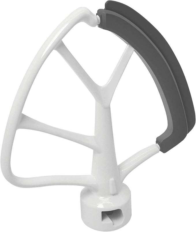 KITCHPOWER 4.5-5 Quart Flex Edge Beater for KitchenAid Tilt-Head Stand Mixers White