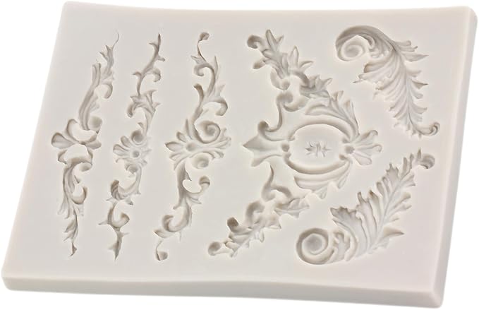 Baroque Silicone Molds Scroll Baroque Fondant Border Mold For Cake Decorating Cupcake Topper Candy Chocolate Gum Paste Polymer Clay Set Of 1