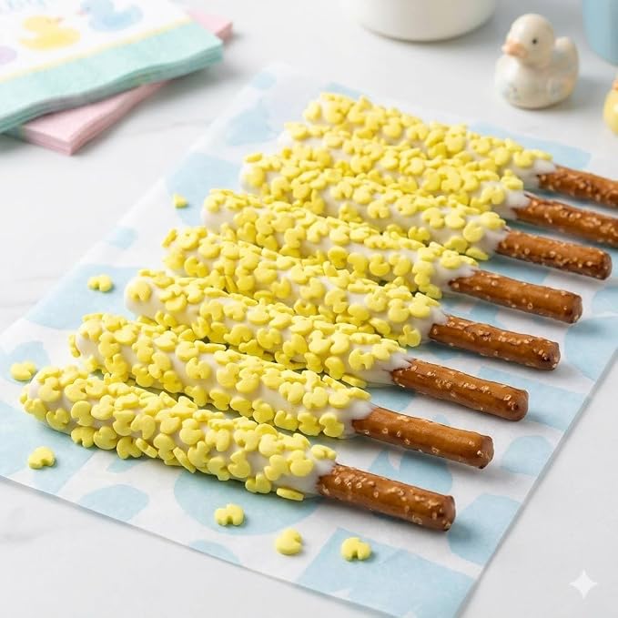 Oasis Supply Baby Shower Sprinkles & Sugar Shapes – Edible Decorations for Cakes, Cupcakes, and Cookies – Gender Reveal, Boy, Girl, and Neutral Party Baking Decorations - Yellow Rubber Ducks