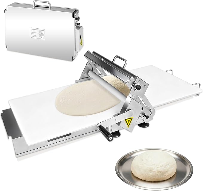 Manual Dough Sheeter 23.6"x12",Roller Machine,Commercial Folding Dough Maker with Carry Handle, Adjustable Thickness for Pizza, Pasta, Pastry