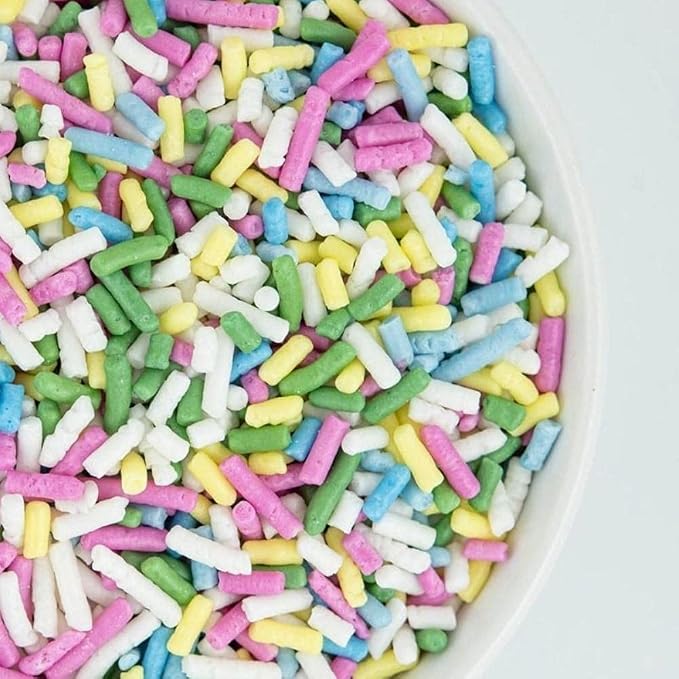 Pastel Sprinkles for Baking Cake and Cupcakes - Pastel Sprinkles Decorations for Ice Cream Toppings Cake Jimmies Donuts Cookies