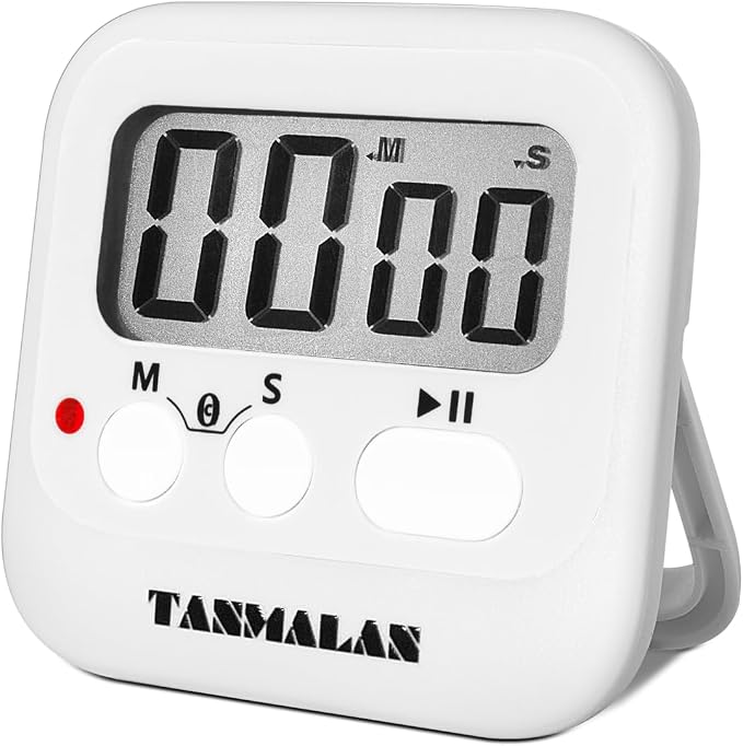 Easy to USE, Digital Timer Kitchen Timer, Count Down/up Magnetic Timer,Tanmalan(White,1 Pack)