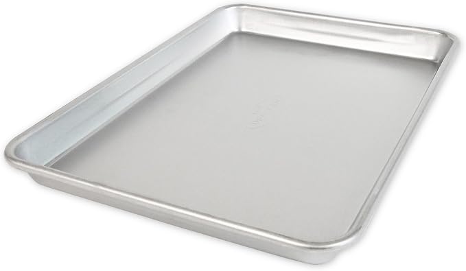 USA Pan Bakeware Traditional Aluminized Steel Uncoated Quarter Sheet Baking Sheet Pan, Made without nonstick coating