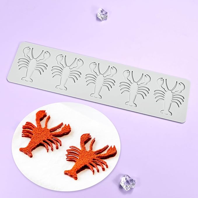 mostsom Sugarcraft Lace Mold Cake Border Decoration Lace Mat for Fondant Wedding Cake Decorating Baking Cake Decorating Crayfish Tools (E_ Crayfish)