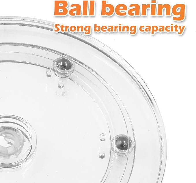 Piutouyar Plastic Turntable Bearings Hardware, 6 Inch / 150mm Plastic Acrylic Clear Turntable Organizer for Kitchen Spice Rack Table Cake,(2 Pack)