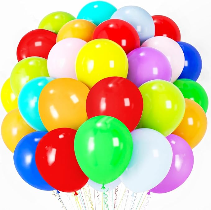 Voircoloria Balloons, 66pack 12inch Assorted Color Rainbow Latex Party Balloons for Wedding, Birthday, Graduation, Bridal Shower, Baby Shower, Gender Reveal, Anniversary Party Decorations