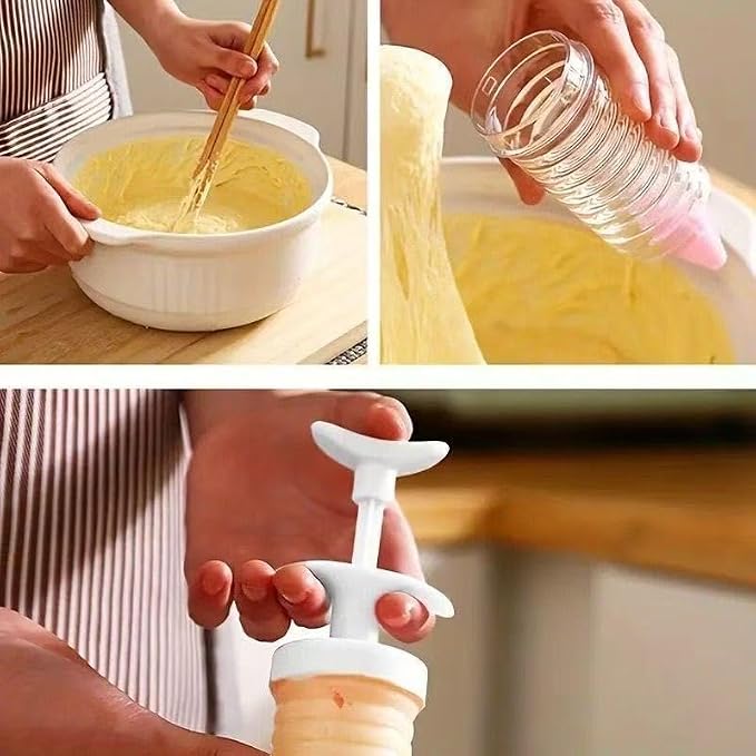 Professional Cake Decorating Kit, Piping Nozzle with Syringe, 8 Plastic Pastry Tips, Icing Tube for Cupcakes