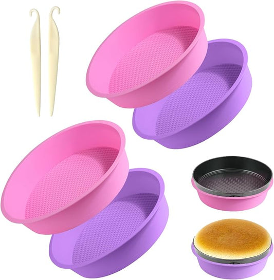 4Pcs Cheesecake Pan Protector, Silicone Springform Pan Protector for 9, 9.5, 7, 8 Inch Cake Mold Baking Pans Round Cakes Mold Cake Baking Pans Preventing Water from Entering the Spring Form Pans