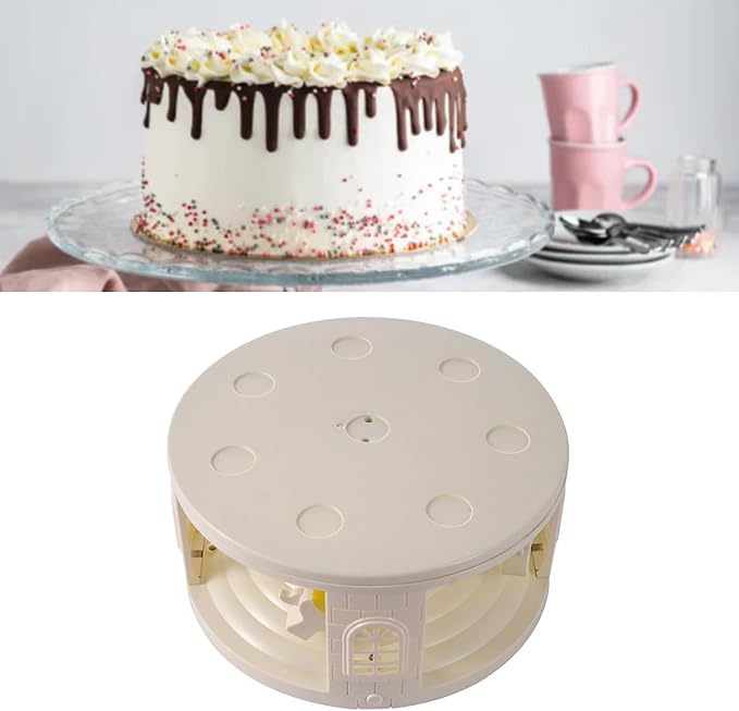 Rotating Dessert Machine Cake Stand, Cake Turntable Automatic Rotating Cupcake Display Stand with Light and Music for Cake, Cupcake Decorating Supplies