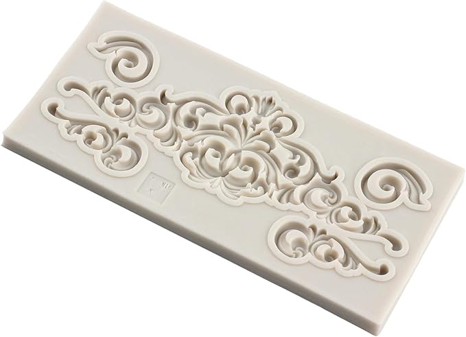 Baroque Fondant Molds Curlicues Scroll Lace Border Candy Silicone Mold For Cake Decorating Cupcake Topper Chocolate Gum Paste Polymer Clay Set Of 1