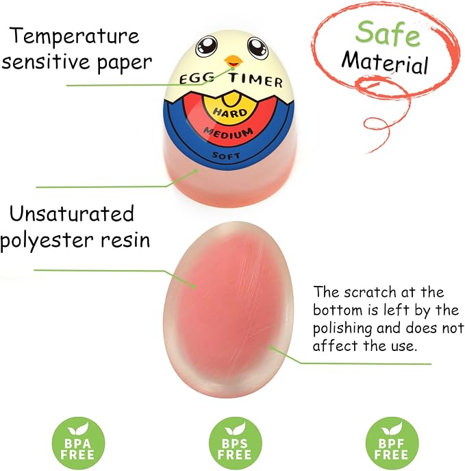 Lasubst Egg Timer for Boiling Eggs that Changes Color When Done, Tricolor