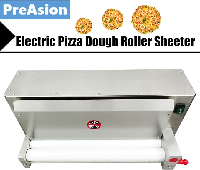110V 450W Electric Pizza Dough Roller Sheeter Pastry Press Making Machine 3.9"-15.7" Pizza Forming Machine