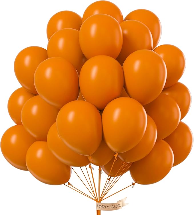 PartyWoo Burnt Orange Balloons 100pcs 12 Inch Terracotta Rust Fall Color Autumn Boho Balloon Arch Kit Garland for Wedding Birthday Baby Shower Thanksgiving Halloween Fall Party Decorations Orange-F53