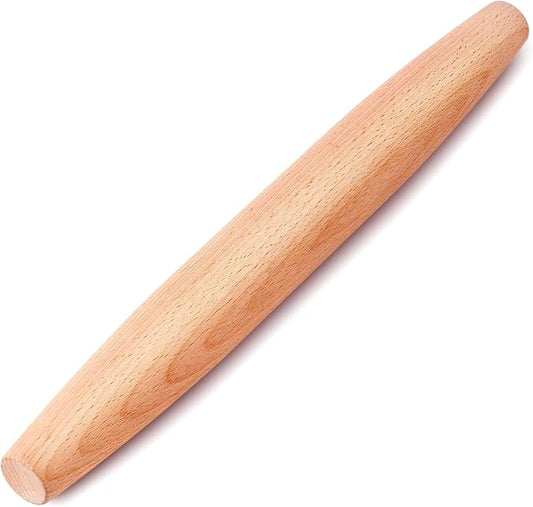 French Rolling Pin for Baking - AMPSEVEN Wooden Rolling Pin Dough Roller for Baking Pizza Pasta Dumpling Thin Pasta Piecrust 30CM 11.8inch