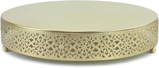 Cake Stand, Metal Round Cupcake Dessert Stand Cake Display Holder Cookies Fruit Serving Tray Decor for Wedding Party Birthday Baby Showers Anniversary (14in, Gold)