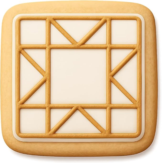 Patchwork Quilt Block Cookie Cutter & Stamp, Fondant & Clay - 4x4