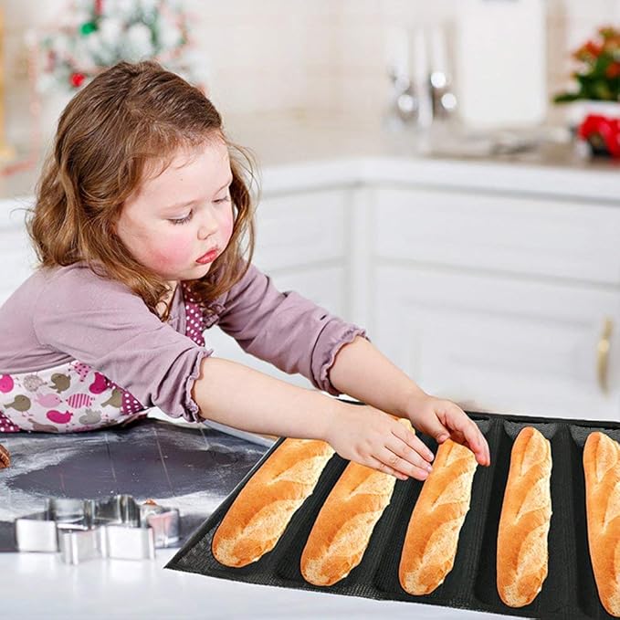 Baker Boutique Silicone Bread Mold 5 Loaf Baking Mould Flexible Reusable Forms Shapes Non Stick Perforated