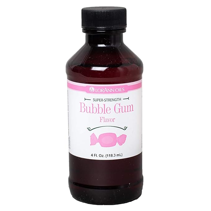 LorAnn Oils Super Strength Flavoring - Used For Candy Making, Flavoring Extracts, Baking, Hard Candy, and Flavor Oils - Bold, Natural Flavors 4X Stronger Than Extracts - Bubble Gum, 4 fl oz