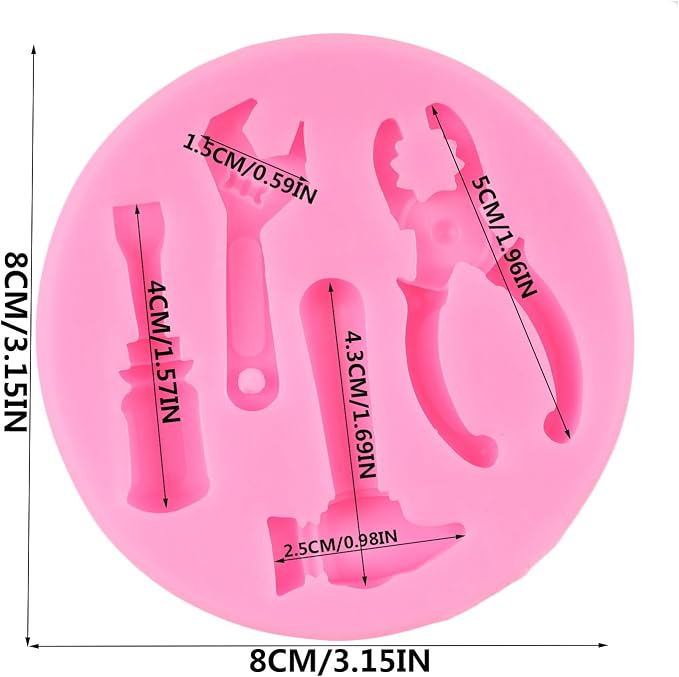 Hand Tools Silicone Mold Construction Tools Chocolate Fondant Molds Wrench Hammer Pliers Molds for Cake Decoration Cupcake Topper Candy Sugar Craft Polymer Clay Gum Paste