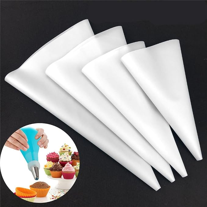 Joyee Pastry Bags Reusable, Reusable Pastry Bags for Baked Goods, Cookie, Cake, Dessert Cream Frosting Piping Bag 16 Inch 14 Inch 12 Inch 10 Inch, Cake Decorating Supplies Tool Accessories, White