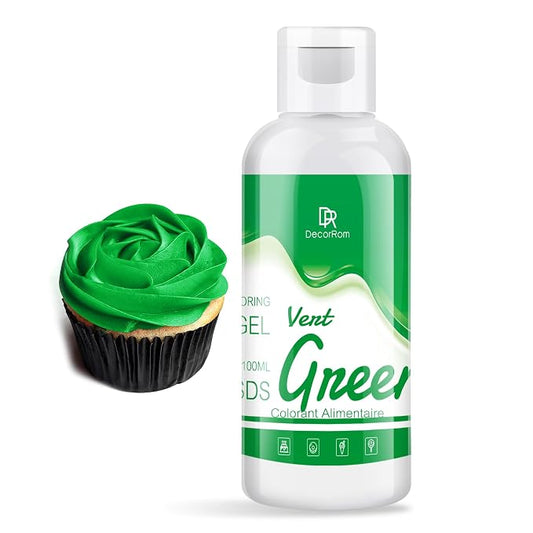 Gel Food Coloring - Vibrant Gel Food Coloring for Baking, Cake Decorating, Easter Egg - Concentrated Flavorless Edible Food Color Dye for Icing, Fondant, Drinks, Cookie, DIY Crafts - 4.5 oz (Green)
