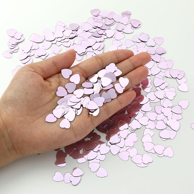 Heart Confetti, Valentines Day Heart Glitter Confetti Decorations, 50g Purple Metallic Foil Sequins Sprinkles Table Decorations for Valentine's Day Wedding Home Birthday Anniversary Party Supplies