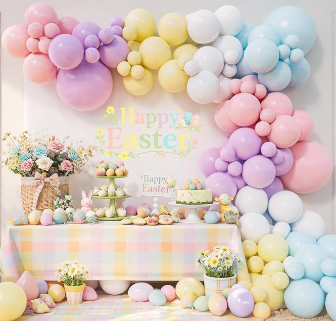 Pastel Princess Balloon Arch Garland kit for Macaron Balloon for Girls Spring Once Upon a Time Princess Castle Birthday Baby Shower Birthday Party Decorations (Pastel)
