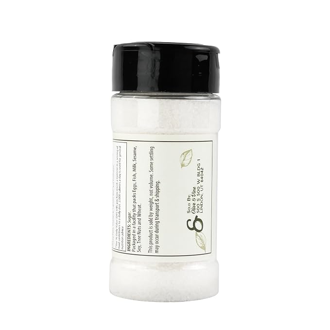 Olive & Vine White Sanding Sugar, Sweet Finish, For Baking & Decorating, Rich Tradition, Authentic Taste, For Global Recipes (4 Ounce)