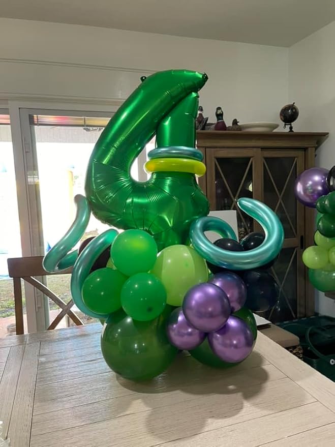 Dark Green Number 4 Balloon 40 Inch, 4th Birthday Party Decorations for Children, Giant 4 Foil Balloon for Party Supplies