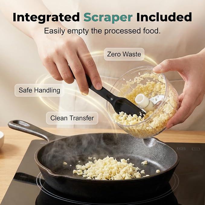 Electric Garlic Chopper, 2026 New Household Electric Garlic Crusher, Portable Cordless Mini Food Chopper Garlic Mincer for Garlic, Onion, Ginger, Chili, Spices and Fruit (Blue)