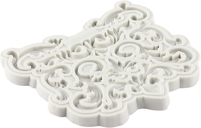 Baroque Fondant Mold Curlicues Scroll Lace Silicone Molds Filigree Mold 3D Sculpted For Sugar Cake Decorating Cupcake Topper Candy Chocolate Gum Paste Polymer Clay