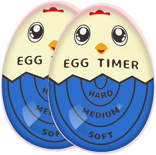 Lasubst Egg Timer for Boiling Eggs that Changes Color When Done, Blue, Pack of 2