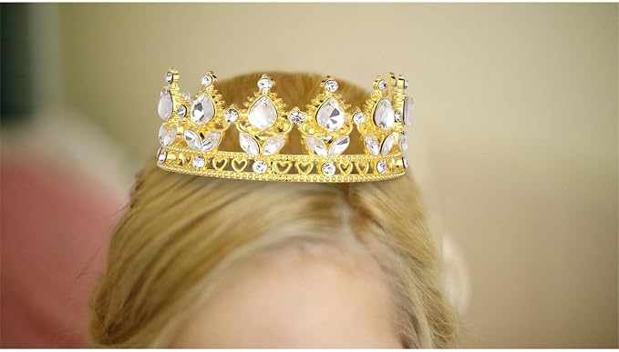 Gold Crown Cake Topper Happy Birthday Cake Toppers Wedding Cake Toppers Mini Crowns for Flower Bouquets Party Decorations