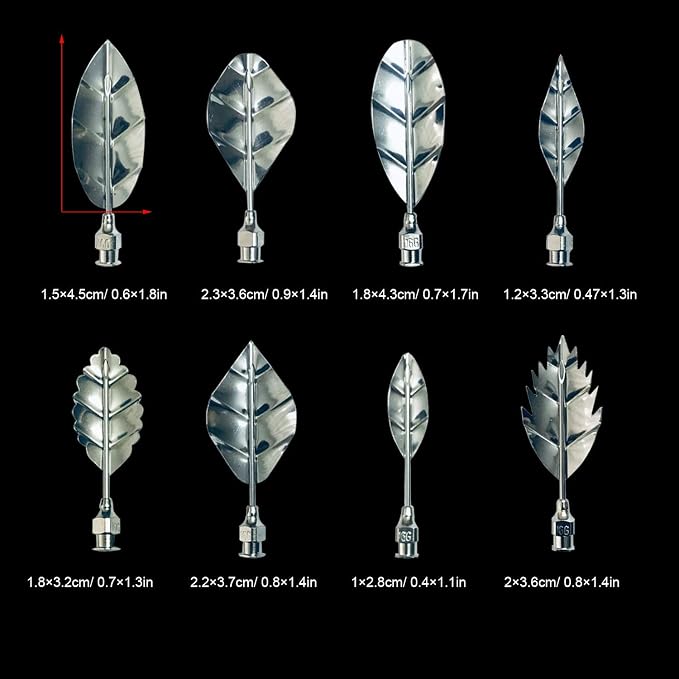 Stainless Steel Flowers Leaves 3D Jelly-Art-Tools Pudding-Nozzle Cake Needles Gelatin Tools (AH)