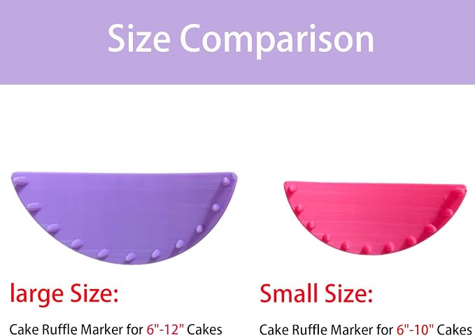 2 PCS Cake Arch Guide Tool, Ruffle Guide Stencil, Cake Piping Guide Tool, Cake Decoration Tools, Cake Ruffle Marker for 6"-12" Cakes (Large)