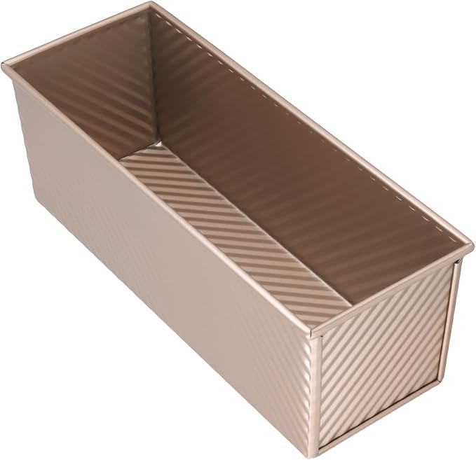 3 Pack Pullman Loaf Pans with Lid, 12 x 4 Inch Non-Stick Sandwich Bread Pan, Gold Loaf Pans for Homemade Baking Bread, Sandwiches and Toast