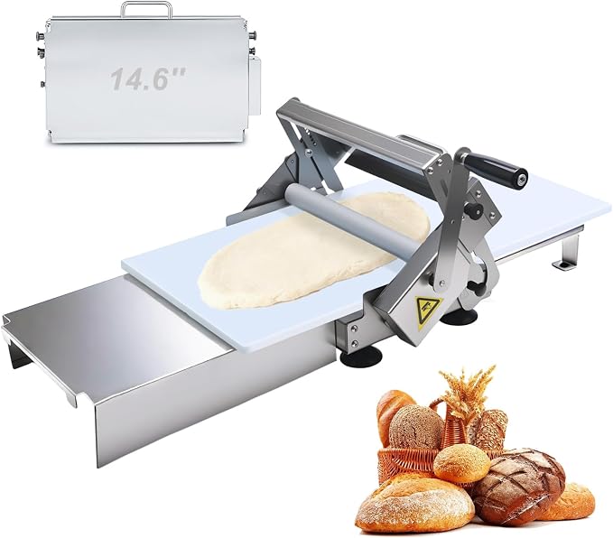 Folding Dough Sheeter Machine, 32.7"X18.9'' Dough Sheeter with 56 Adjustable Thickness Settings (0-25mm), Manual Stainless Steel Dough Roller for Home and Commercial Bakeries