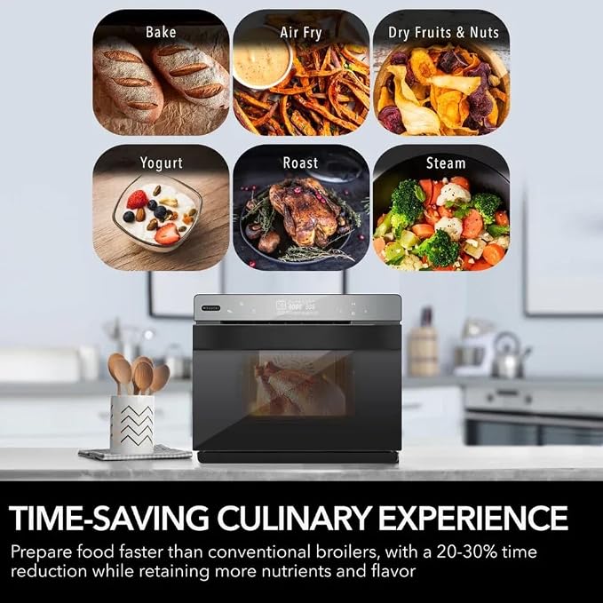 Whynter Combi oven 10-in-1 Multi-Function Steam,Air Fryer, Broil, Bake, Yogurt Maker, Dehydrator, 2026 Edition, Intelligent Convection 40 Quart Large Capacity Counter Top TSO-488GB-2